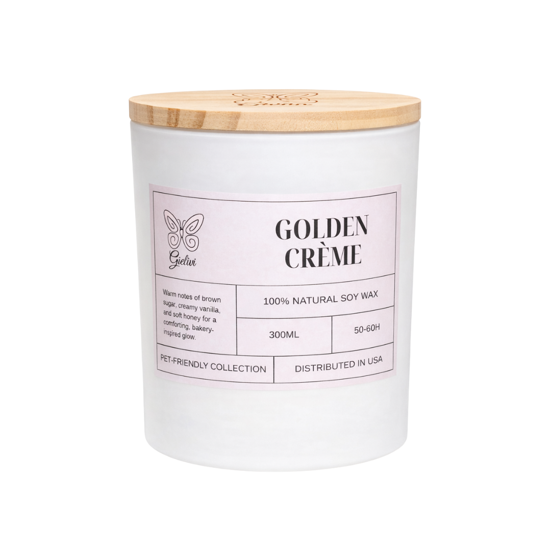Golden Creme Candle – Warm, Elegant & Luxurious