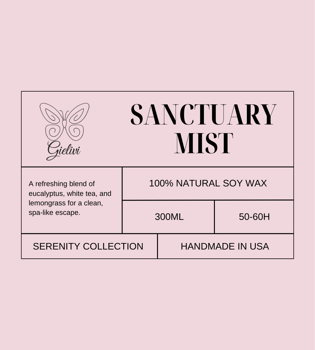 Sanctuary Mist Candle – Fresh, Clean & Spa-Like Relaxation