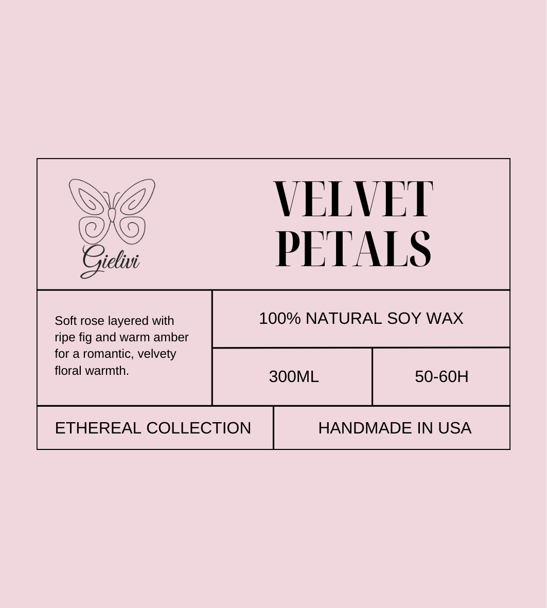 Velvet Petals – Luxury Soy Candle for a Romantic, Cozy Atmosphere
