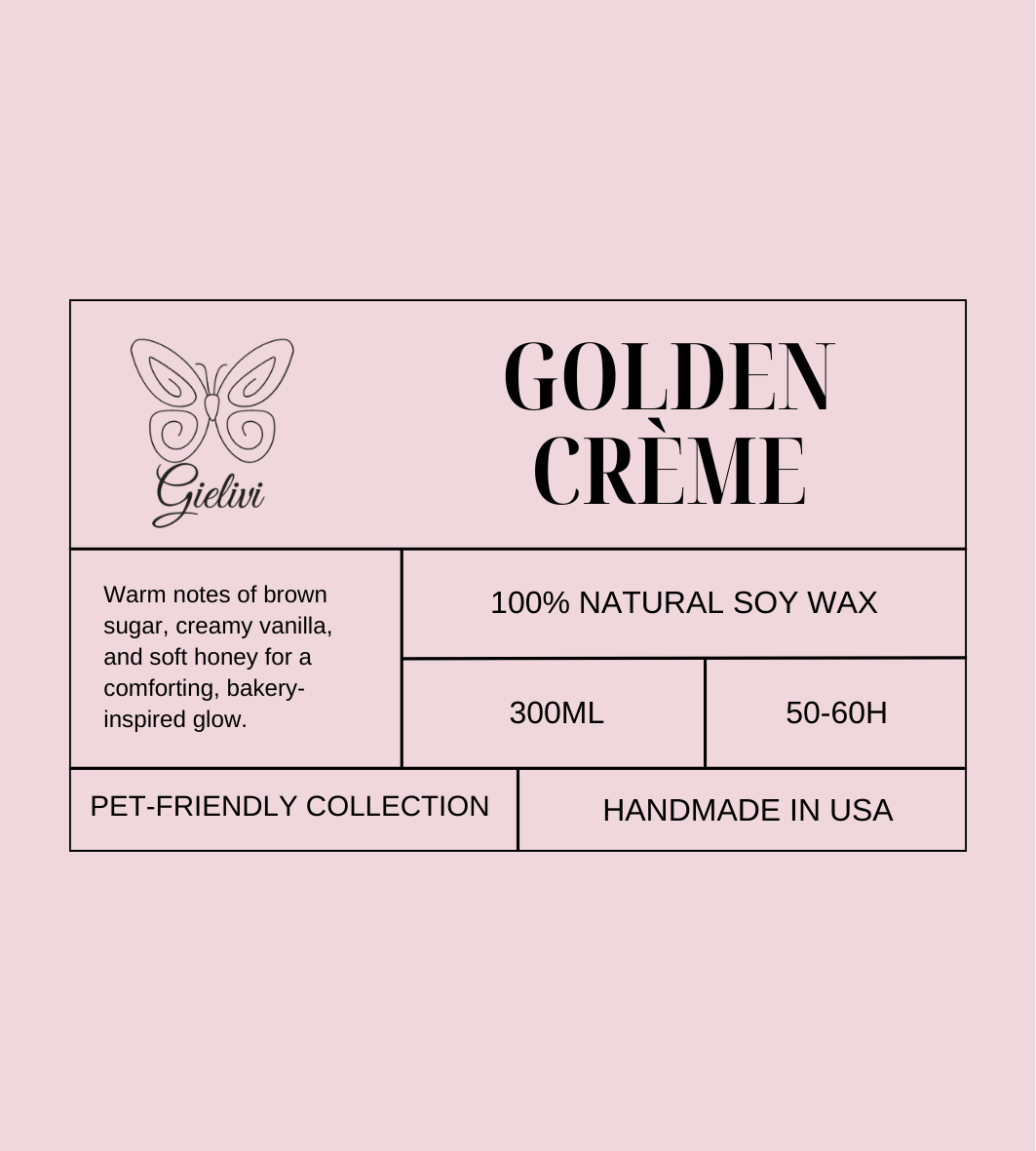 Golden Creme Candle – Warm, Elegant & Luxurious