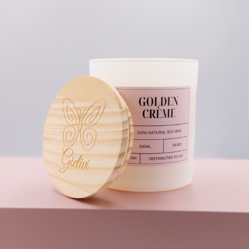 Golden Creme Candle – Warm, Elegant & Luxurious