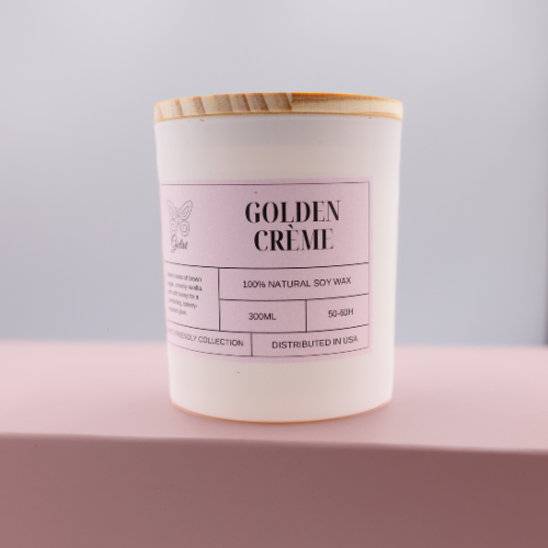 Golden Creme Candle – Warm, Elegant & Luxurious