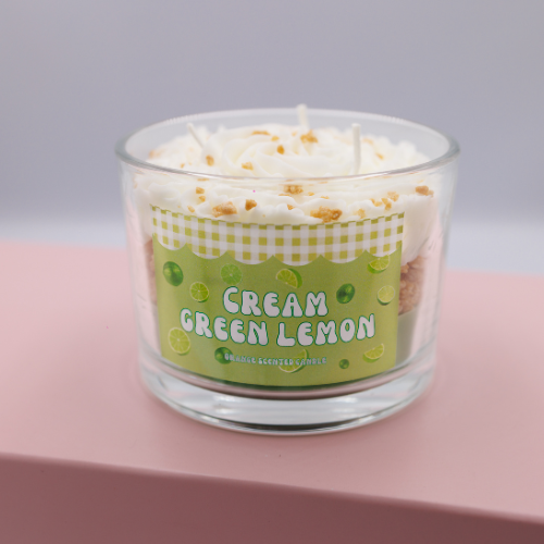 Cream Green Lemon Candle – Fresh, Sweet & Irresistible