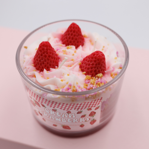 Cream Strawberry Candle – Sweet, Cozy & Aesthetic