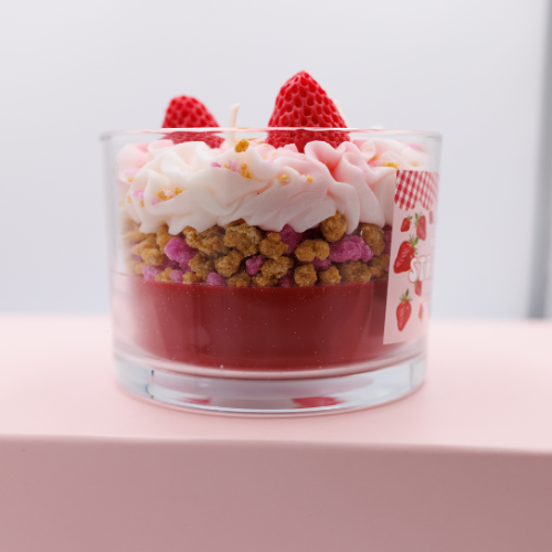 Cream Strawberry Candle – Sweet, Cozy & Aesthetic