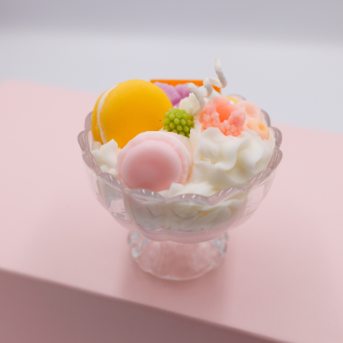 Macaron Ice Cream Sundae Candle